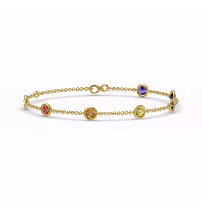 Rainbow Sapphire Bezel Station Bracelet (1.50 ct. tw.)