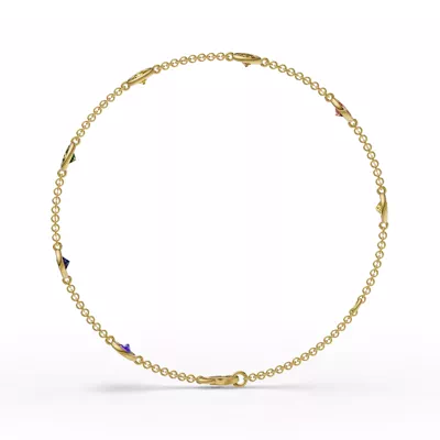 Rainbow Sapphire Bezel Station Bracelet (1.50 ct. tw.)