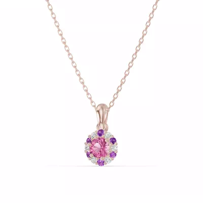 Velvet Amethyst Halo Lab Necklace