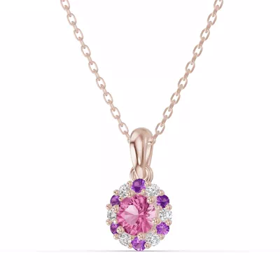 Velvet Amethyst Halo Lab Necklace