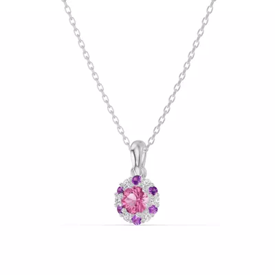 Velvet Amethyst Halo Lab Necklace