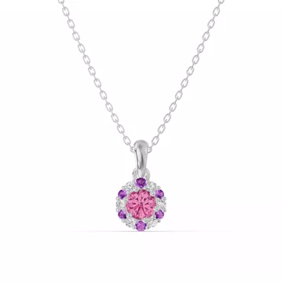 Velvet Amethyst Halo Necklace