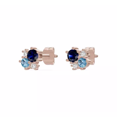 Midnight Frost Sapphire Stud Earrings