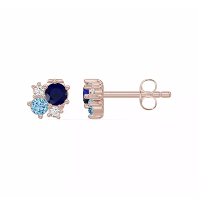 Midnight Frost Sapphire Stud Earrings
