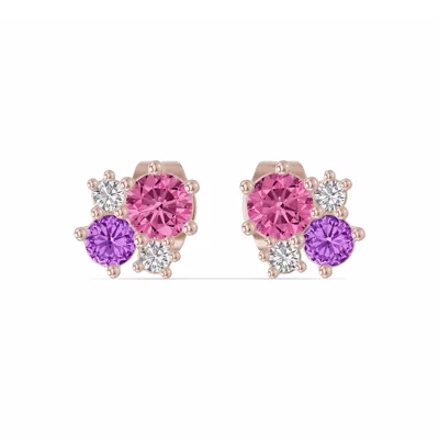 Velvet Amethyst Lab Stud Earrings
