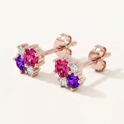 Velvet Amethyst Lab Stud Earrings