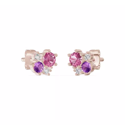Velvet Amethyst Stud Earrings