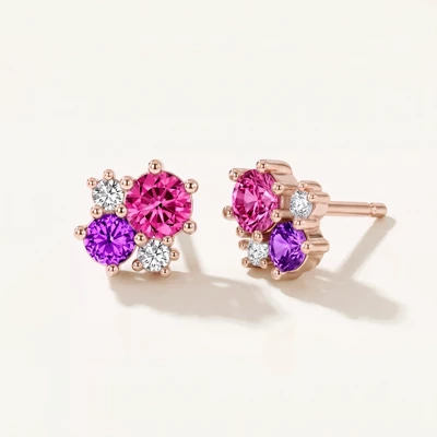 Velvet Amethyst Stud Earrings