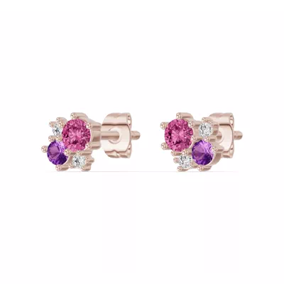 Velvet Amethyst Stud Earrings