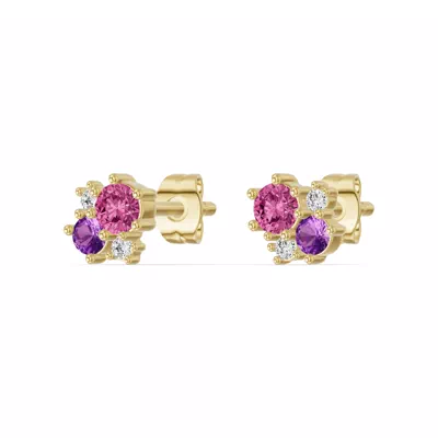 Velvet Amethyst Lab Stud Earrings