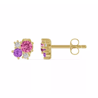 Velvet Amethyst Lab Stud Earrings