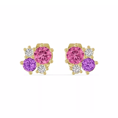 Velvet Amethyst Stud Earrings