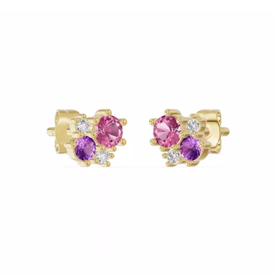 Velvet Amethyst Stud Earrings