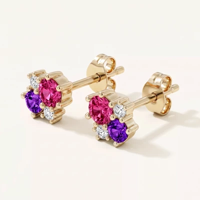 Velvet Amethyst Stud Earrings