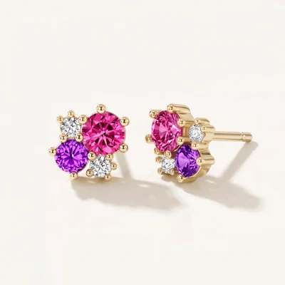 Velvet Amethyst Stud Earrings