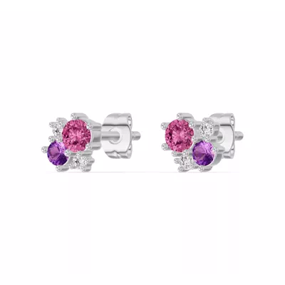 Velvet Amethyst Lab Stud Earrings