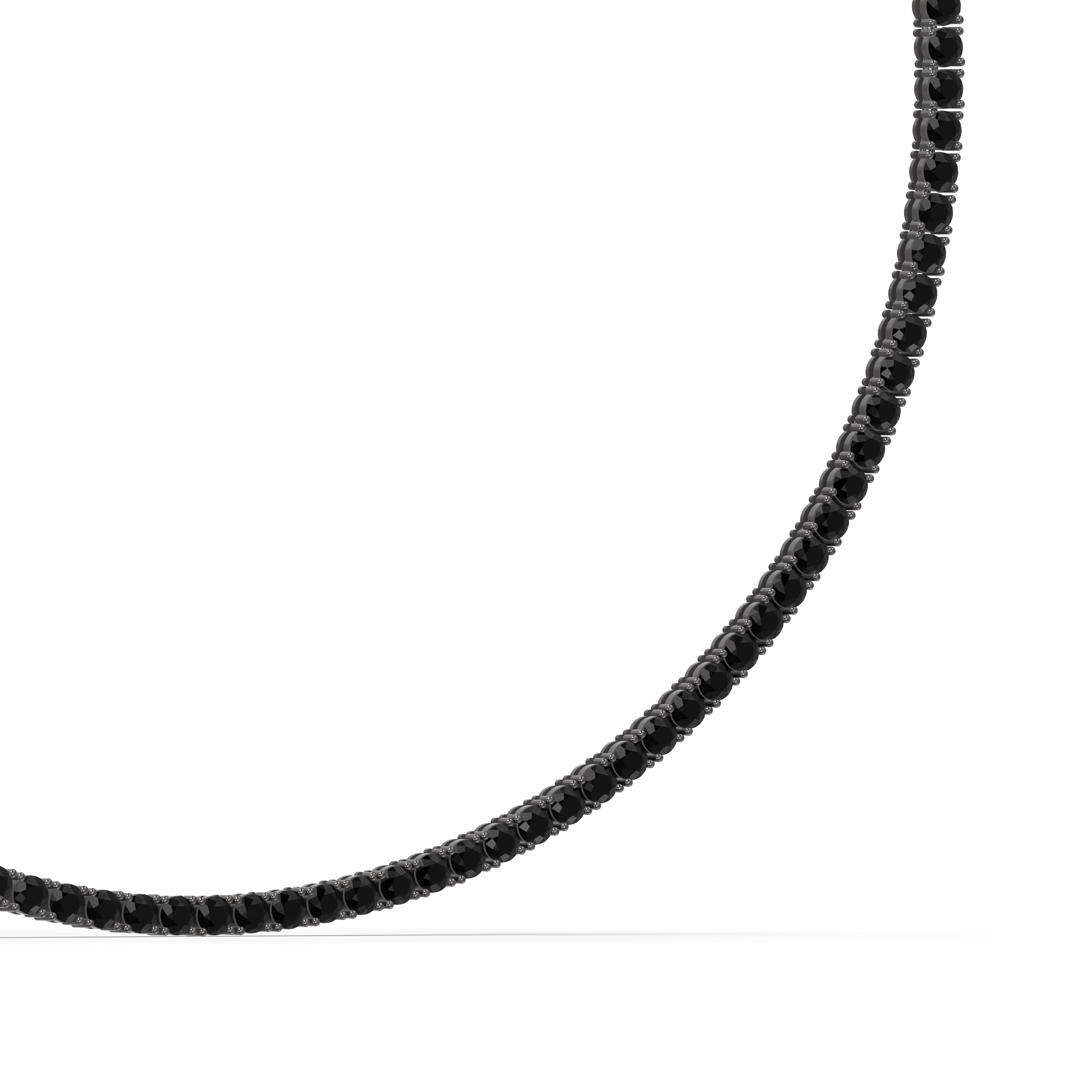 Black Spinel Tennis Necklace (22
