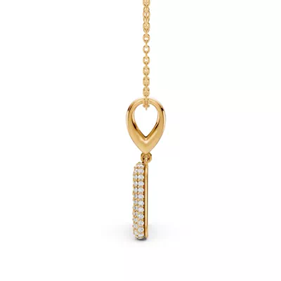 Bubble Pavé Lab Diamond Initial Necklace - A