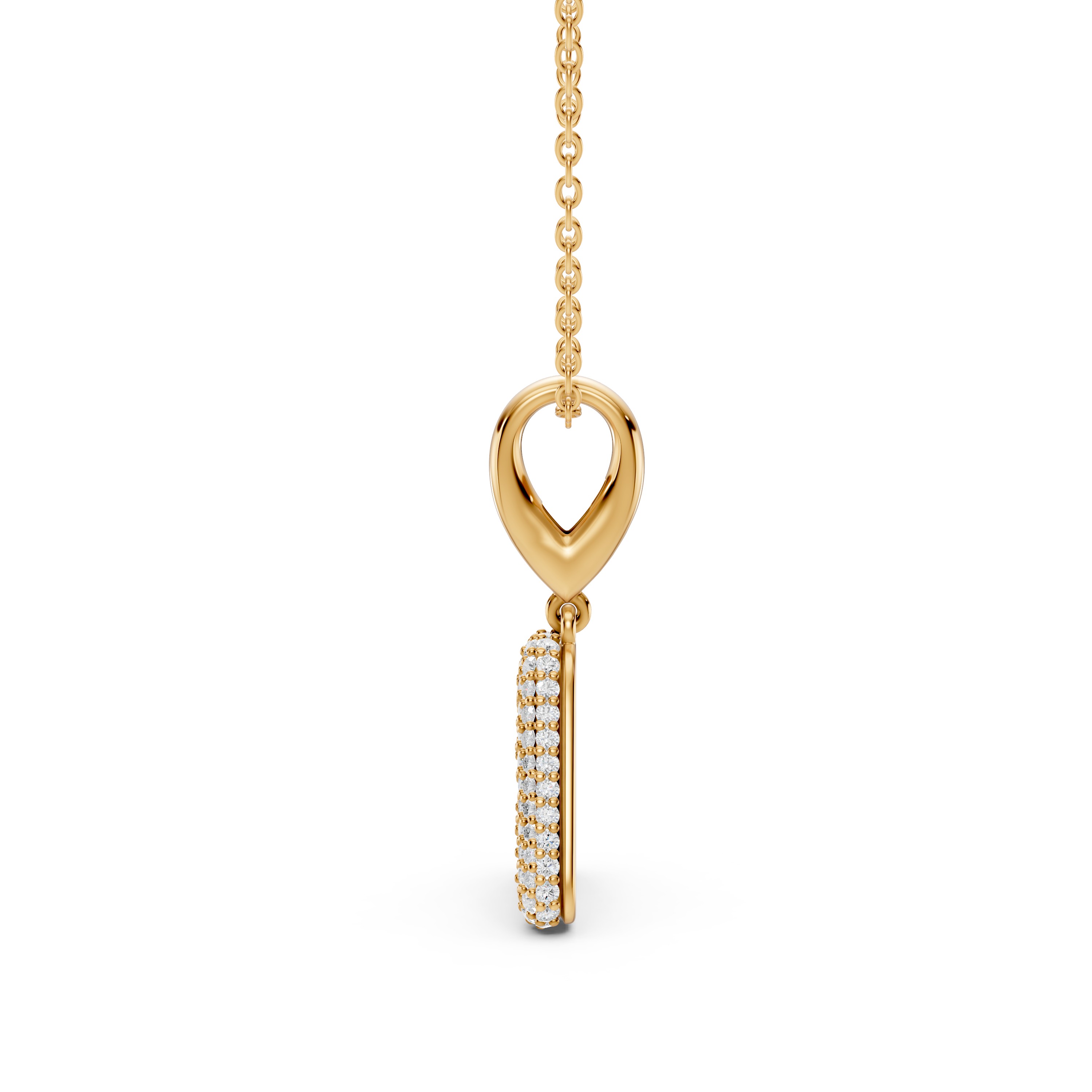 Bubble Pavé Diamond Initial Necklace - A