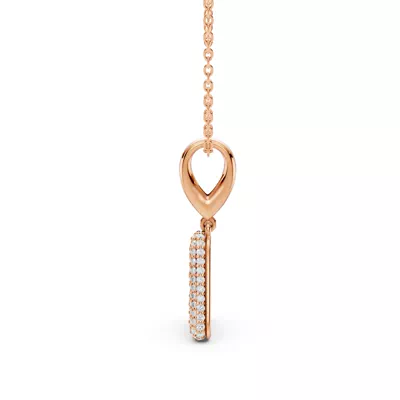 Bubble Pavé Lab Diamond Initial Necklace - A