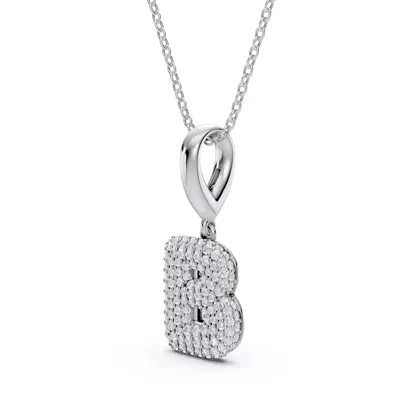 Bubble Pavé Diamond Initial Necklace - B
