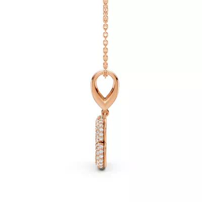 Bubble Pavé Diamond Initial Necklace - B