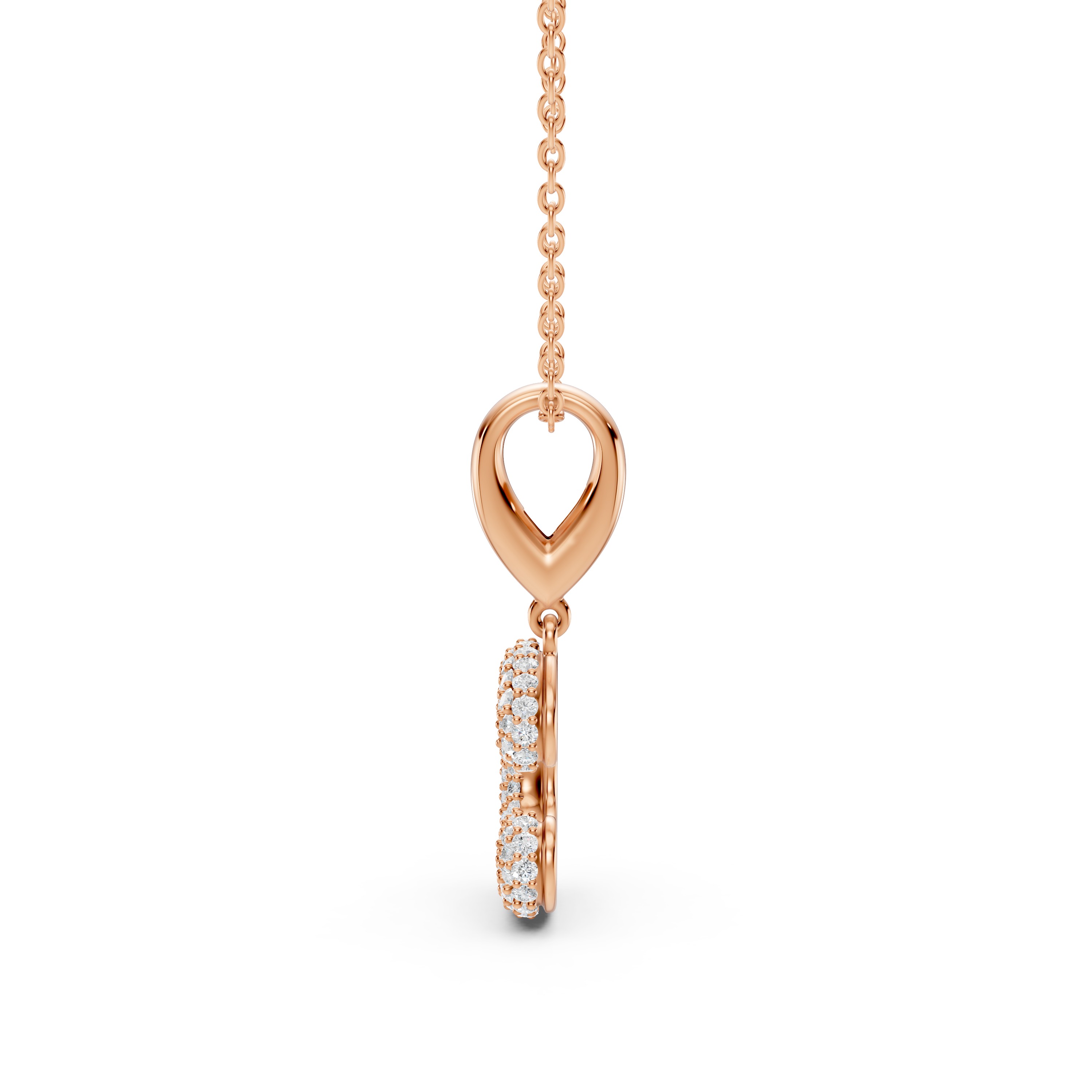 Bubble Pavé Lab Diamond Initial Necklace - C