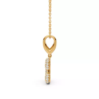Bubble Pavé Diamond Initial Necklace - C