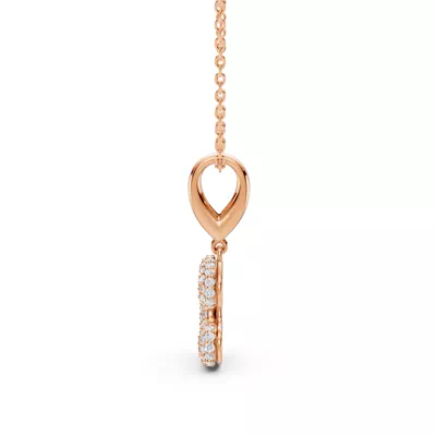 Bubble Pavé Diamond Initial Necklace - C