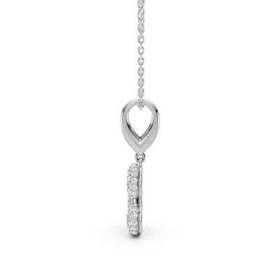 Bubble Pavé Lab Diamond Initial Silver Necklace - C