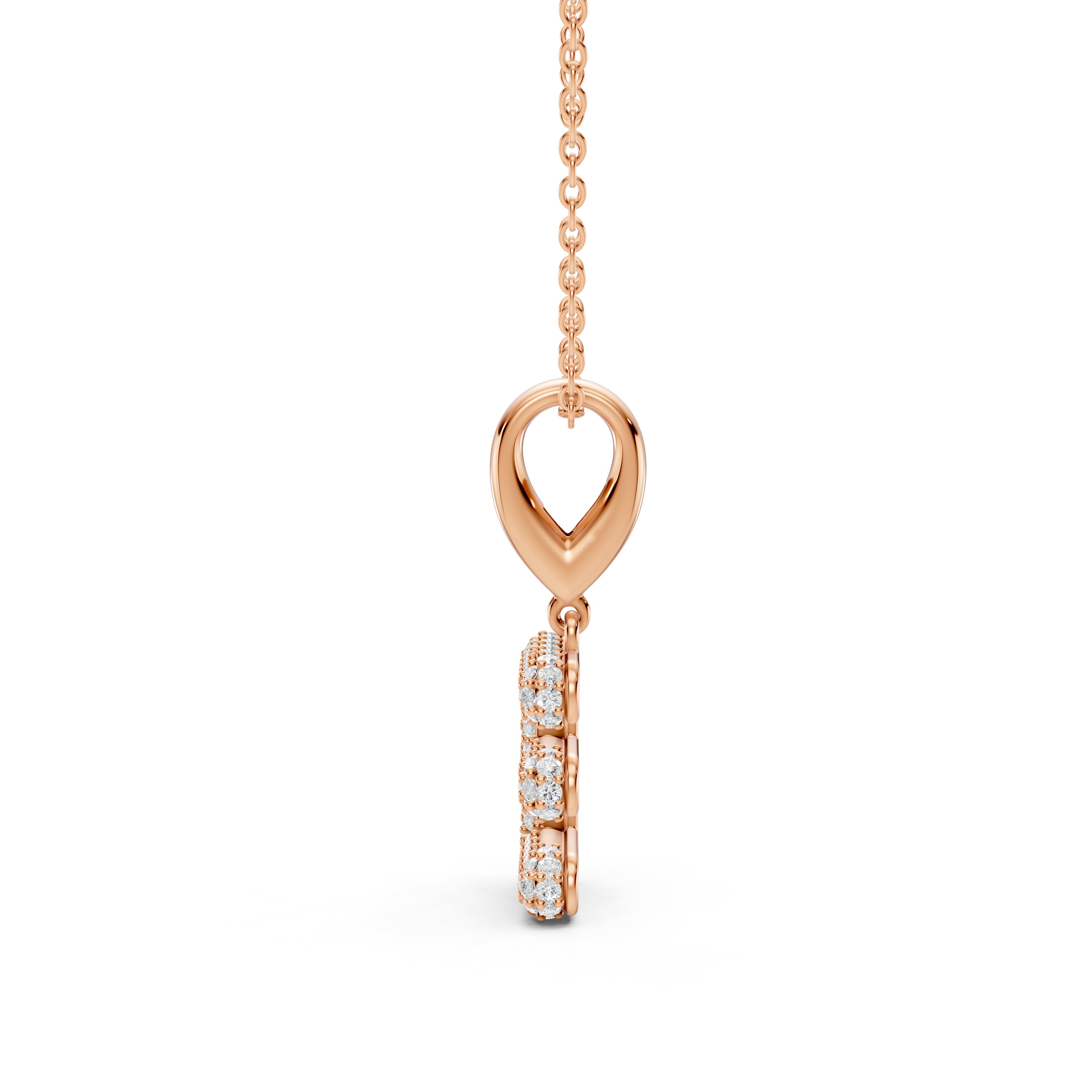 Bubble Pavé Lab Diamond Initial Necklace - E