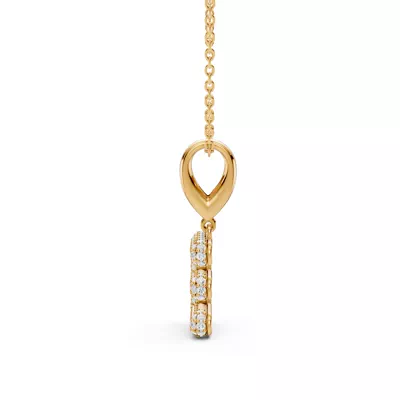 Bubble Pavé Lab Diamond Initial Necklace - E