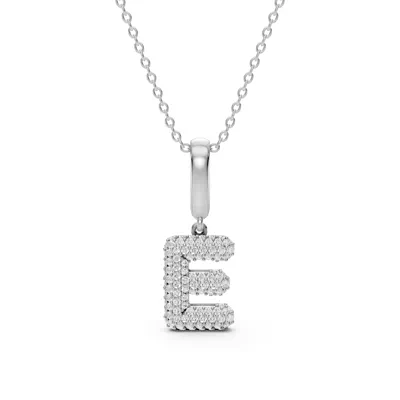 Bubble Pavé Lab Diamond Initial Necklace - E