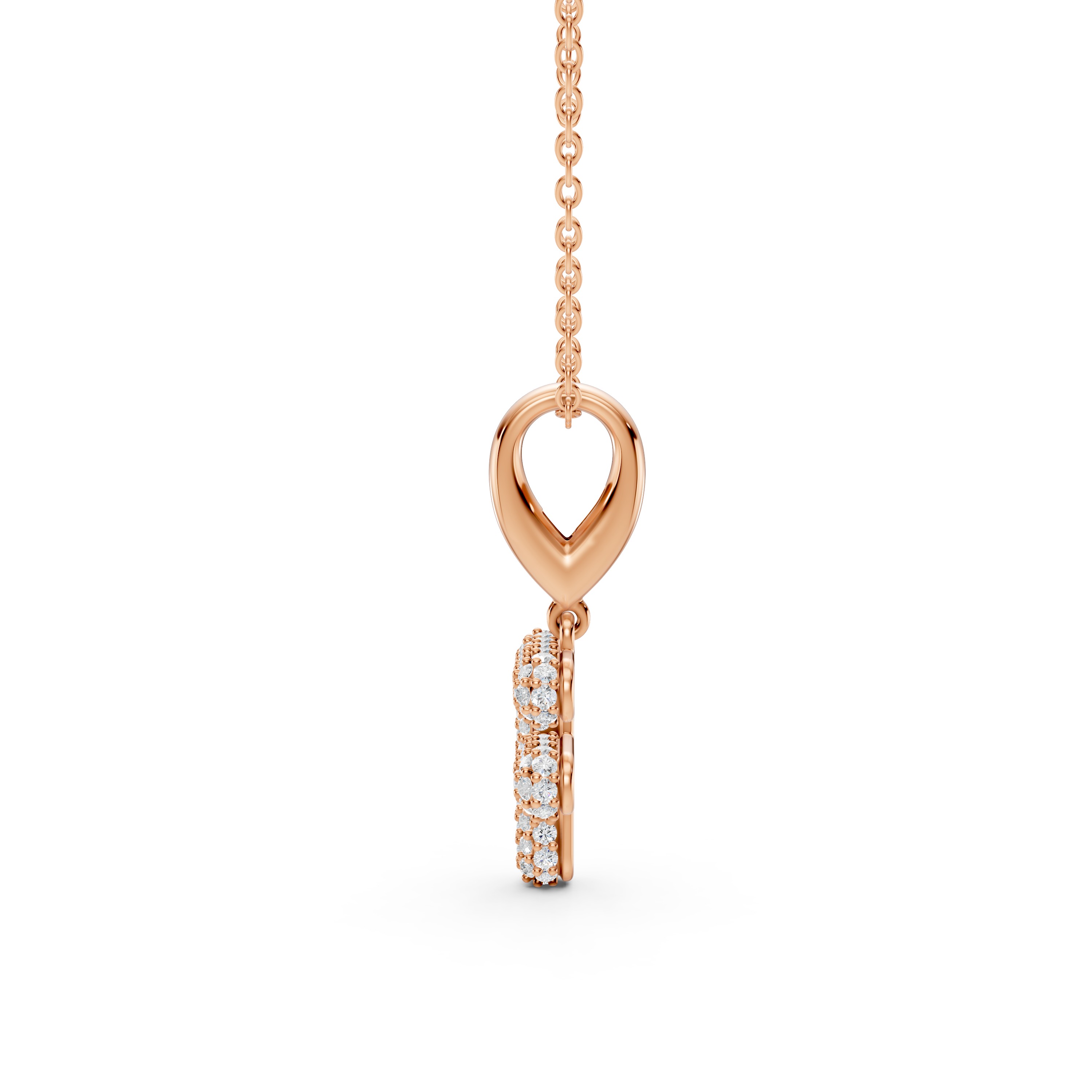 Bubble Pavé Lab Diamond Initial Necklace - F