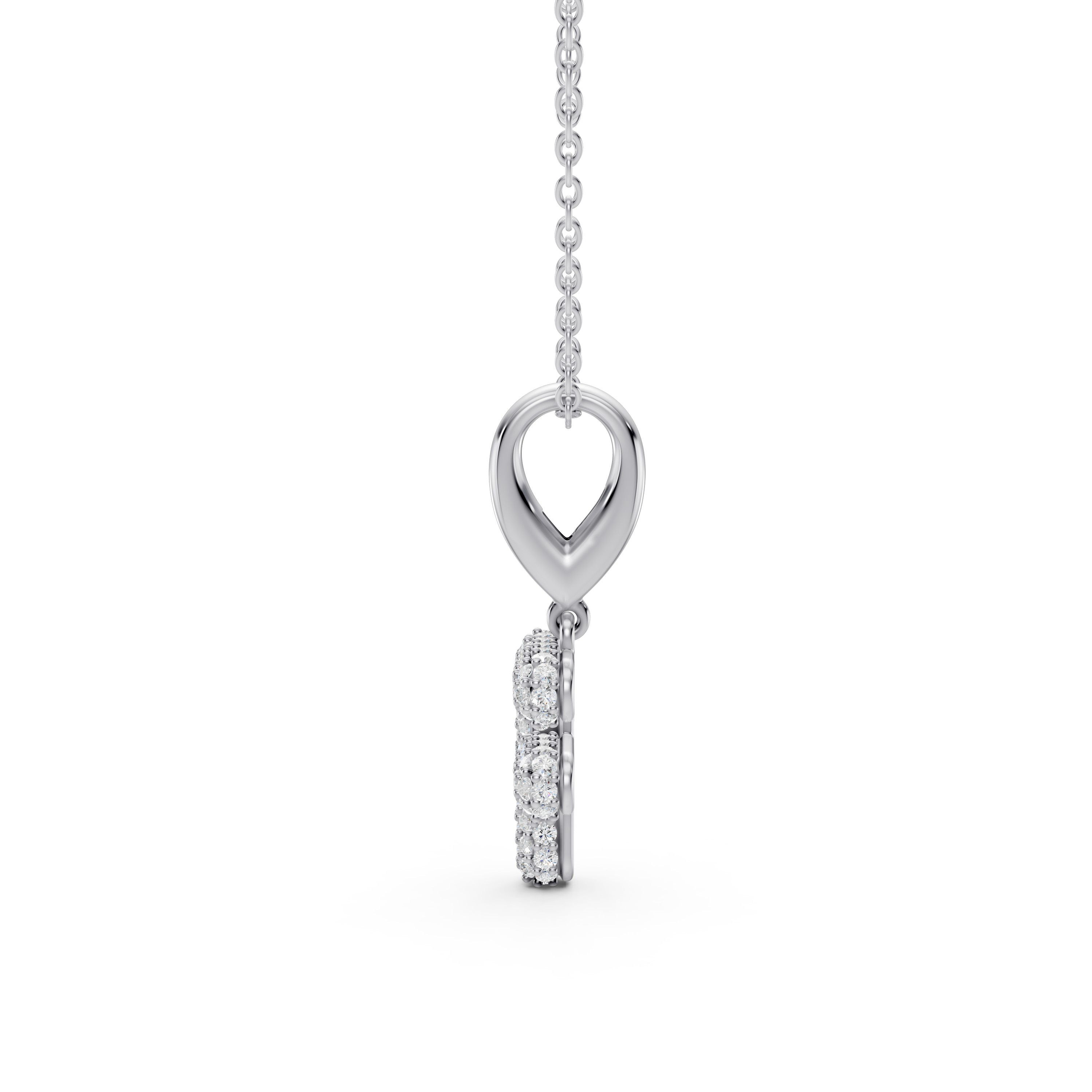 Bubble Pavé Lab Diamond Initial Necklace - F