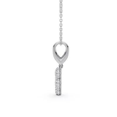 Bubble Pavé Diamond Initial Necklace - F