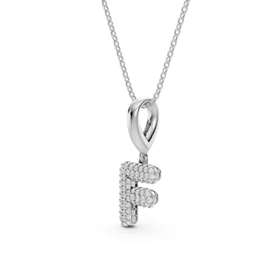 Bubble Pavé Diamond Initial Necklace - F