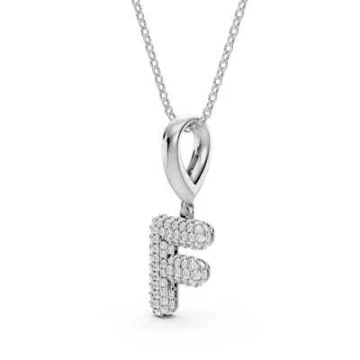Bubble Pavé Diamond Initial Necklace - F