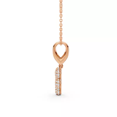 Bubble Pavé Lab Diamond Initial Necklace - F