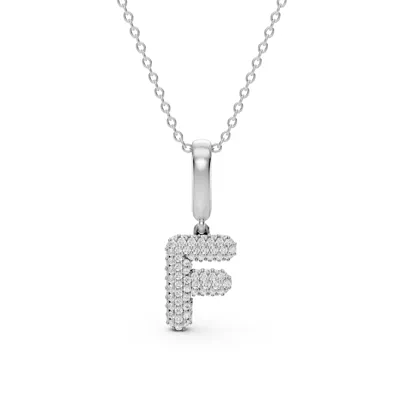 Bubble Pavé Diamond Initial Necklace - F