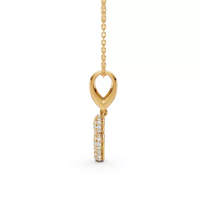 Bubble Pavé Diamond Initial Necklace - F