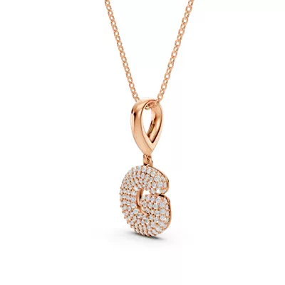 Bubble Pavé Lab Diamond Initial Necklace - G