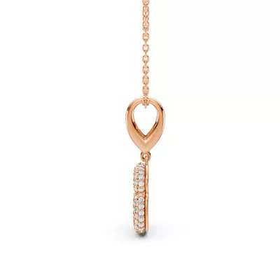 Bubble Pavé Diamond Initial Necklace - G