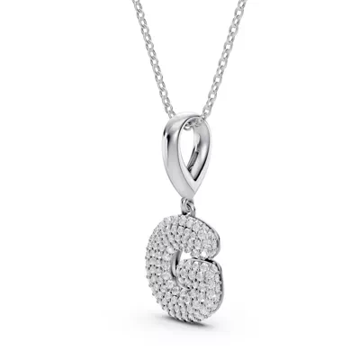Bubble Pavé Lab Diamond Initial Necklace - G