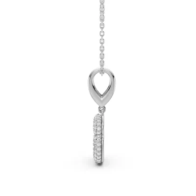Bubble Pavé Diamond Initial Necklace - G