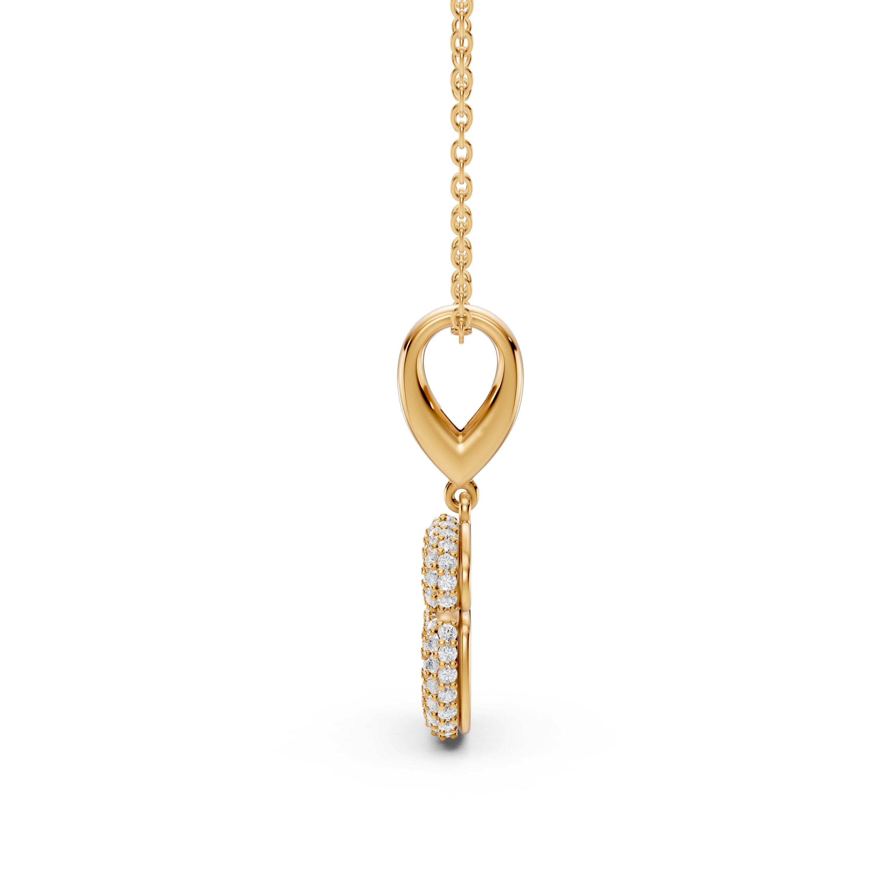 Bubble Pavé Lab Diamond Initial Necklace - G