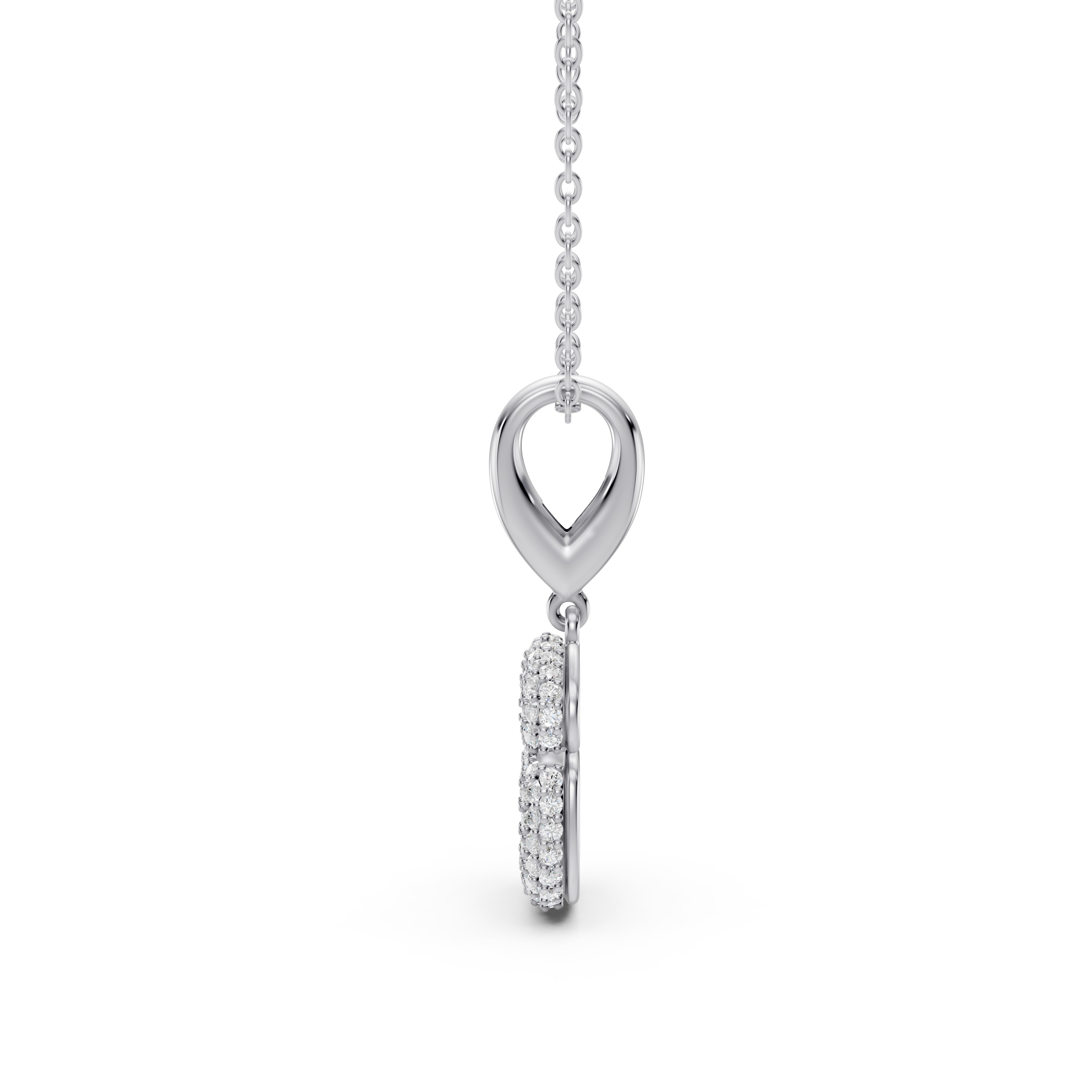 Bubble Pavé Lab Diamond Initial Silver Necklace - G