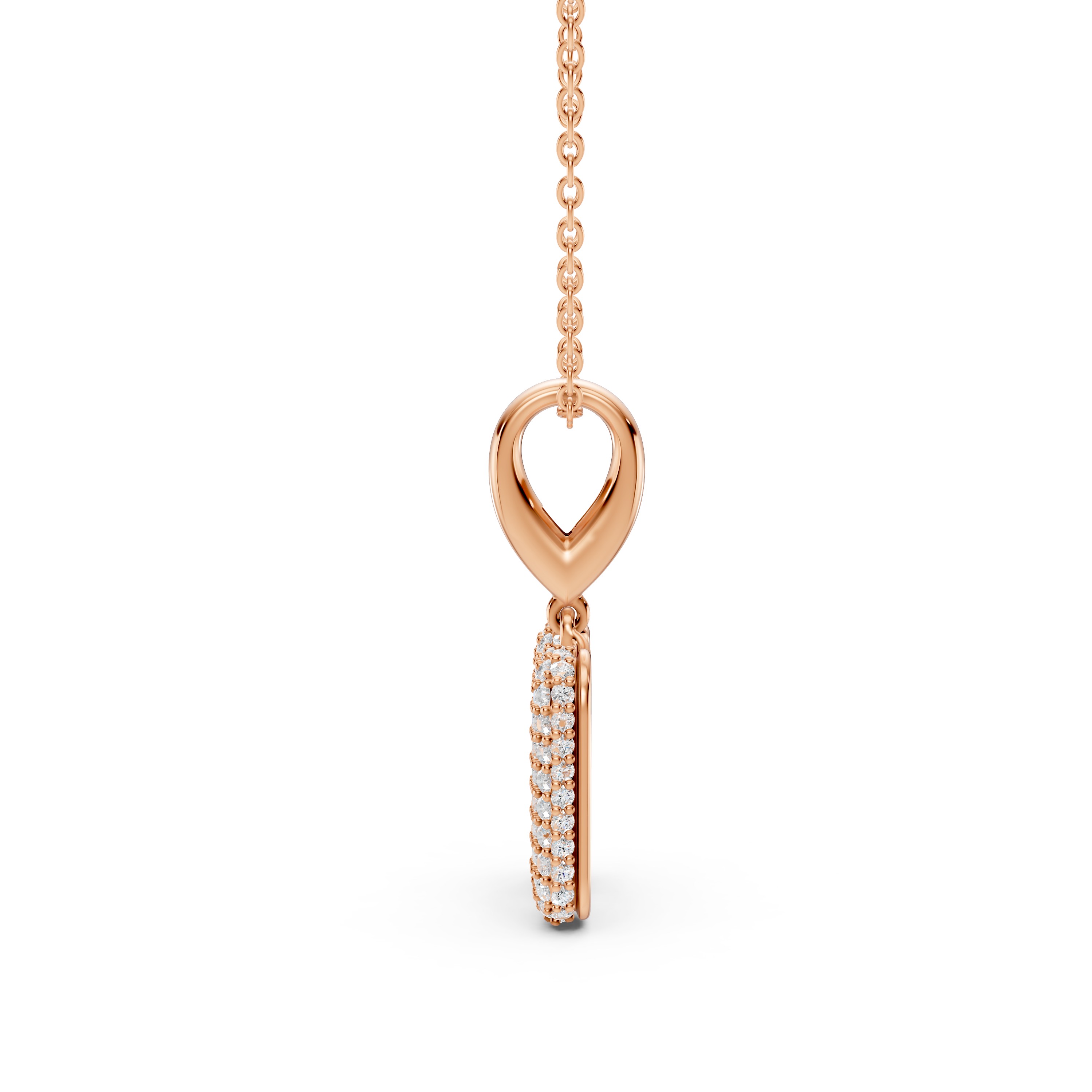 Bubble Pavé Diamond Initial Necklace - H