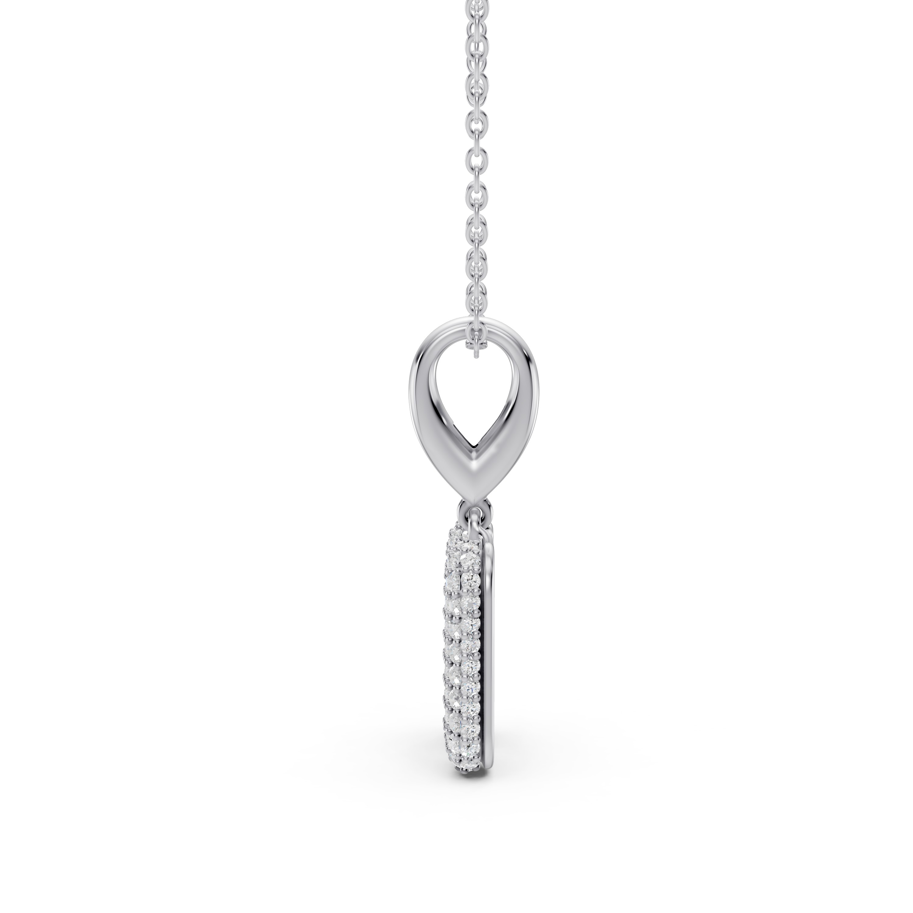 Bubble Pavé Diamond Initial Necklace - H