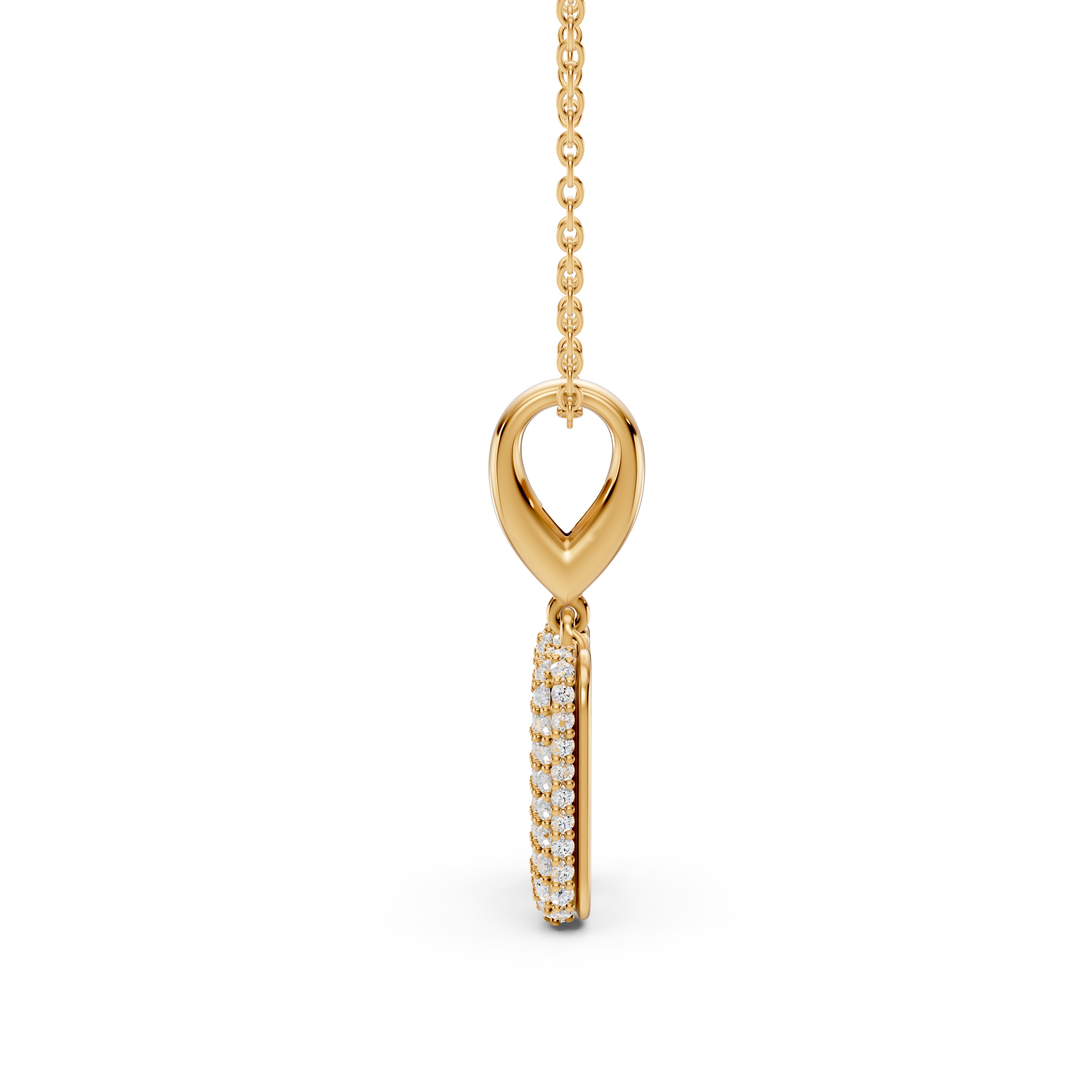 Bubble Pavé Lab Diamond Initial Necklace - H